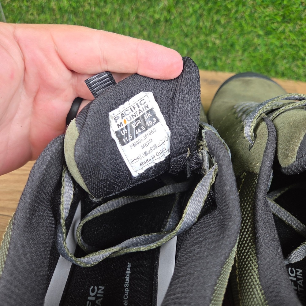 Pacific Mountain Mead Mens Hiking Shoes Green Waterproof Suede PM006301-060 11.5 - Picture 15 of 16